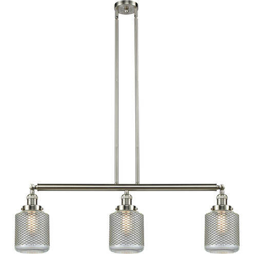 Franklin Restoration Stanton 3 Light 39 inch Brushed Satin Nickel Island Light Ceiling Light, Franklin Restoration