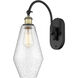 Ballston Cindyrella LED 7 inch Black Antique Brass Sconce Wall Light in Seedy Glass