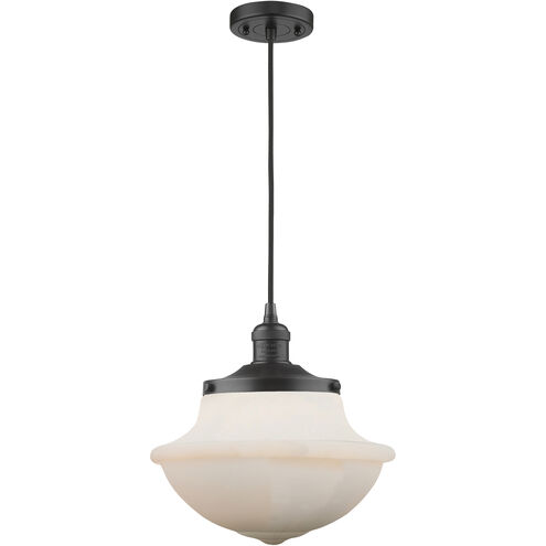 Franklin Restoration Oxford 1 Light 12 inch Matte Black Mini Pendant Ceiling Light in Incandescent, Matte White, Franklin Restoration