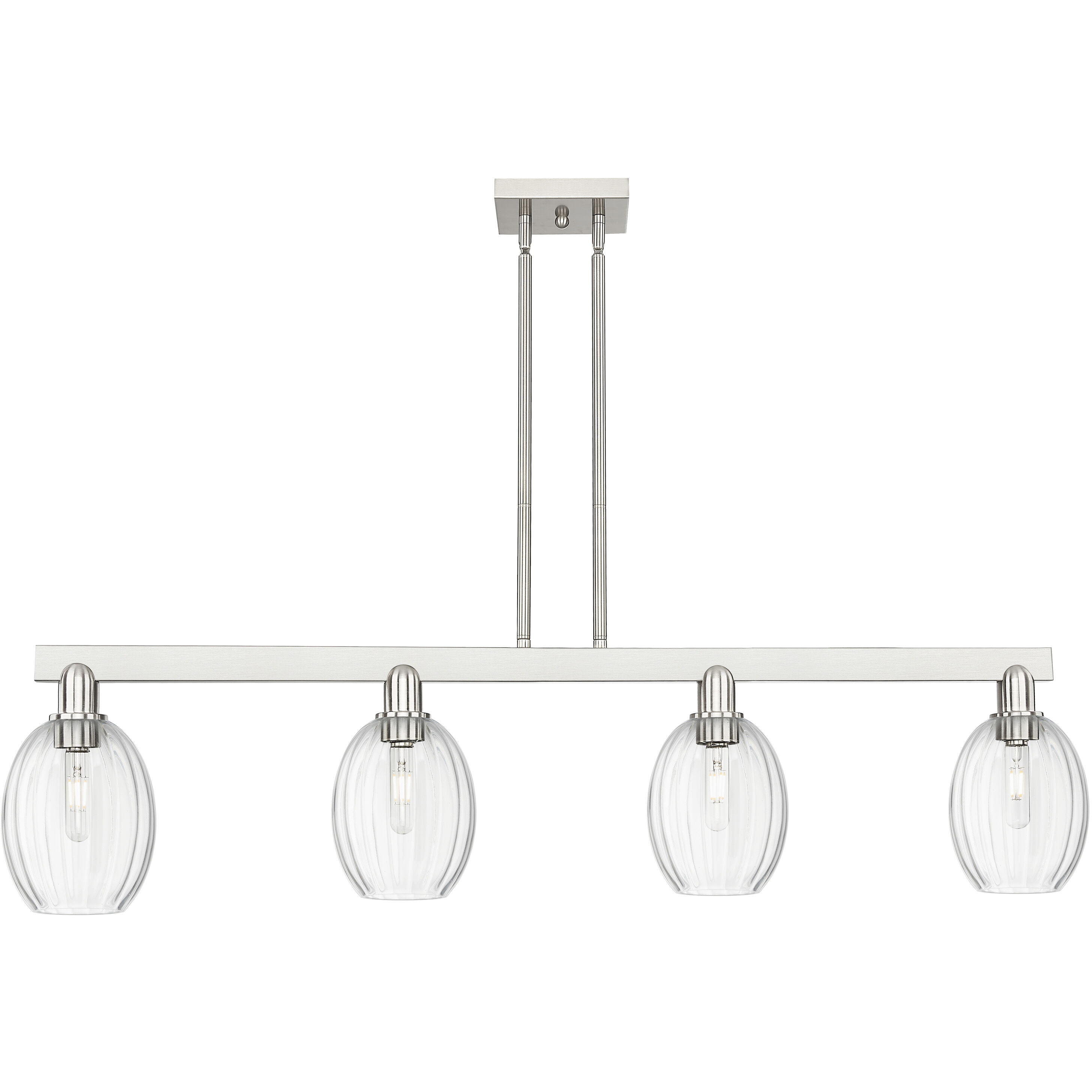 Preston Island Light Ceiling Light in Brushed Satin Nickel, Clear Glass