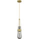 Downtown Urban Milan 1 Light 4.38 inch Brushed Brass Pendant Ceiling Light in Plated Smoke