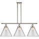 Ballston X-Large Cone LED 36 inch Polished Nickel Island Light Ceiling Light in Clear Glass