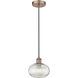 Edison Ithaca 1 Light 8 inch Antique Copper Cord Hung Mini Pendant Ceiling Light