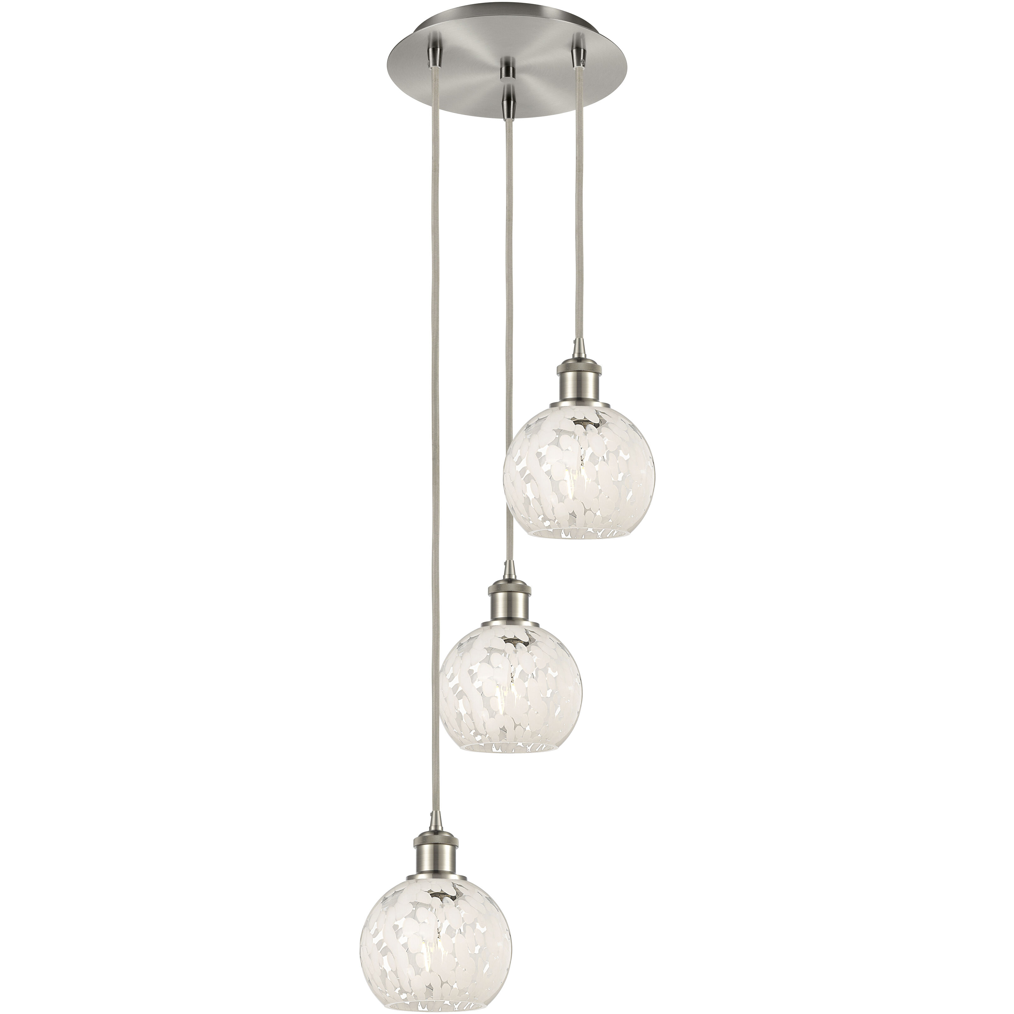 Ballston White Mouchette 3 Light 12.50 inch Pendant