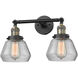Franklin Restoration Fulton LED 7 inch Black Antique Brass Bath Vanity Light Wall Light in Clear Glass, Franklin Restoration