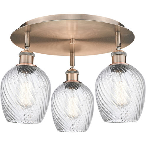Salina 3 Light 16.75 inch Antique Copper Flush Mount Ceiling Light