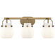 Pilaster II Sphere 3 Light 26.5 inch Brushed Brass Bath Vanity Light Wall Light in Matte White Glass
