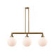 Franklin Restoration X-Large Beacon 3 Light 42 inch Brushed Brass Island Light Ceiling Light in Matte White Glass, Franklin Restoration