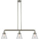 Franklin Restoration Small Cone LED 39 inch Brushed Satin Nickel Island Light Ceiling Light in Clear Glass, Franklin Restoration