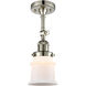 Franklin Restoration Small Canton 1 Light 7 inch Polished Nickel Sconce Wall Light in Matte White Glass, Franklin Restoration