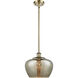 Ballston Large Fenton LED 11 inch Antique Brass Pendant Ceiling Light in Mercury Glass, Ballston