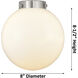 Nouveau Large Beacon 1 Light 8 inch Oil Rubbed Bronze Semi-Flush Mount Ceiling Light in Seedy Glass, Nouveau