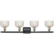 Ballston Dayton 4 Light 36 inch Black Antique Brass Bath Vanity Light Wall Light in Clear Glass, Ballston