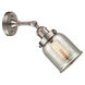 Franklin Restoration Small Bell LED 5 inch Brushed Satin Nickel Sconce Wall Light in Silver Plated Mercury Glass, Franklin Restoration