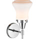 Caden LED 6 inch Polished Chrome Sconce Wall Light in Matte White Glass