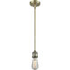 Franklin Restoration Bell LED 8 inch Antique Brass Mini Pendant Ceiling Light in Matte White, Franklin Restoration