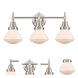 Caden LED 25 inch Satin Nickel Bath Vanity Light Wall Light in Matte White Glass