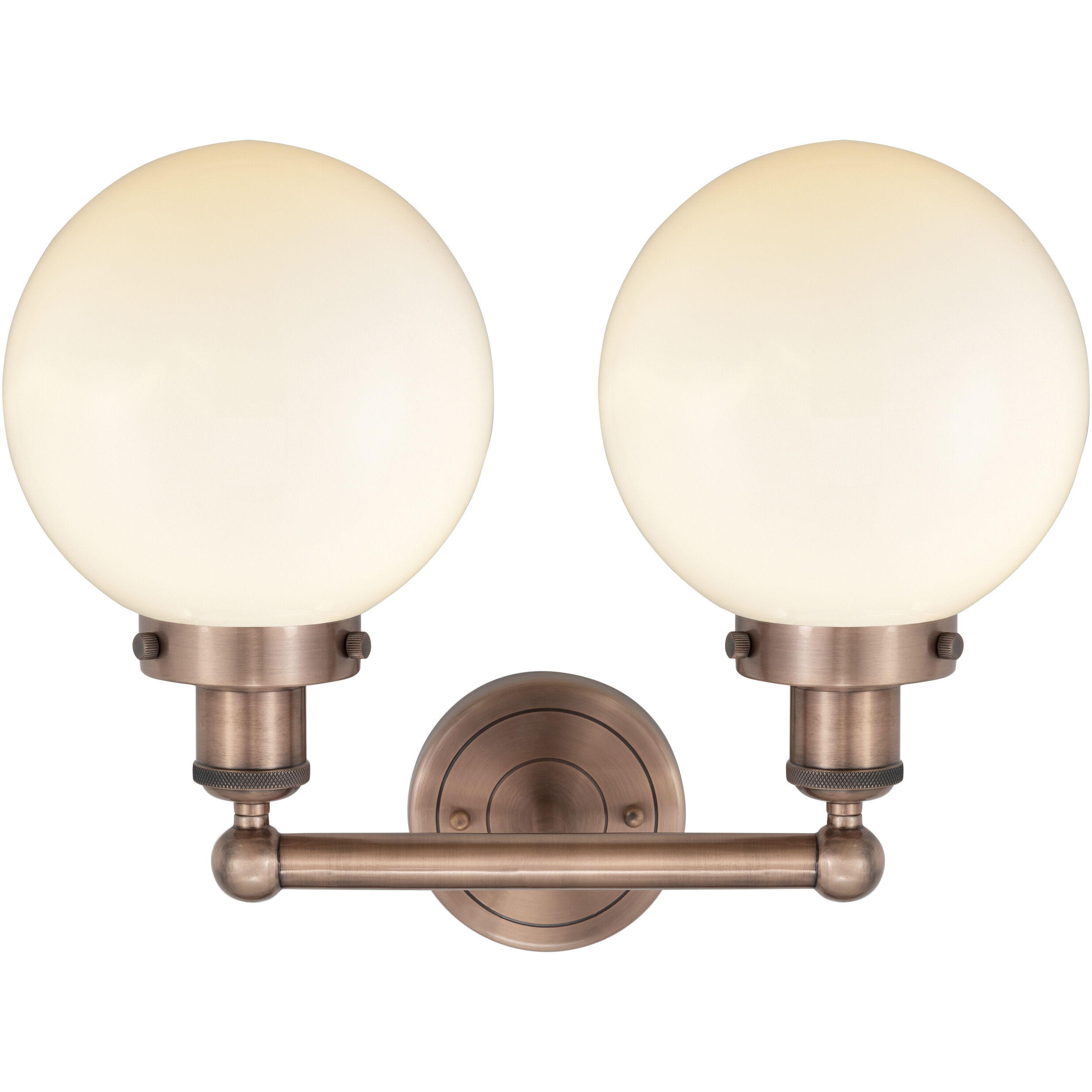 Beacon 2 Light 15.5 inch Antique Copper Bath Vanity Light Wall Light in Matte White