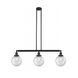 Franklin Restoration Large Beacon 3 Light 41 inch Matte Black Island Light Ceiling Light in Seedy Glass, Franklin Restoration
