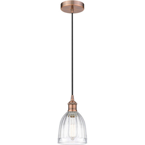 Edison Brookfield 1 Light 6 inch Antique Copper Mini Pendant Ceiling Light