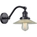 Franklin Restoration Halophane LED 9 inch Matte Black Sconce Wall Light in Clear Halophane Glass, Franklin Restoration