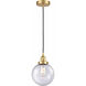 Edison Beacon LED 8 inch Satin Gold Mini Pendant Ceiling Light