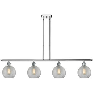 Ballston Athens 4 Light 48 inch Polished Chrome Island Light Ceiling Light in Clear Crackle Glass, Ballston