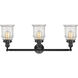 Franklin Restoration Canton 3 Light 30 inch Oil Rubbed Bronze Bath Vanity Light Wall Light in Seedy Glass, Franklin Restoration
