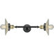Franklin Restoration Halophane LED 9 inch Black Antique Brass Bath Vanity Light Wall Light in Clear Halophane Glass, Franklin Restoration