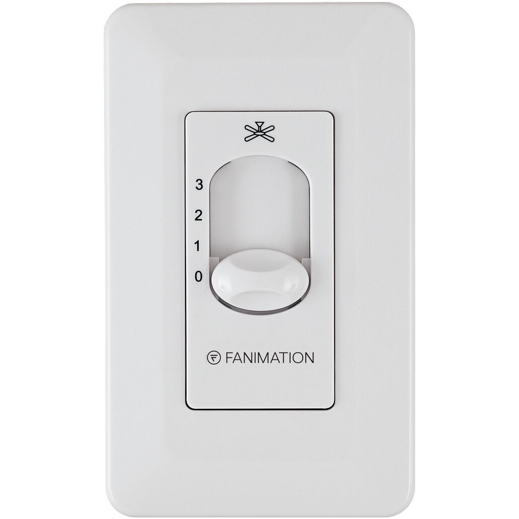 Controls White Fan Wall Control, Fan Speed Only,Non-Reversing