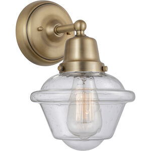 Aditi Oxford 1 Light 8 inch Brushed Brass Sconce Wall Light in Seedy Glass