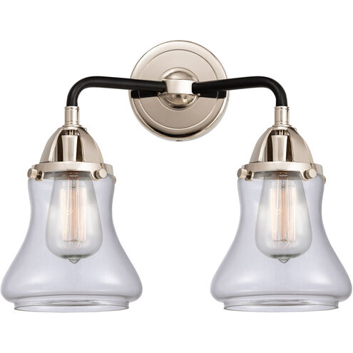 Nouveau 2 Bellmont LED 14 inch Black Polished Nickel Bath Vanity Light Wall Light in Clear Glass