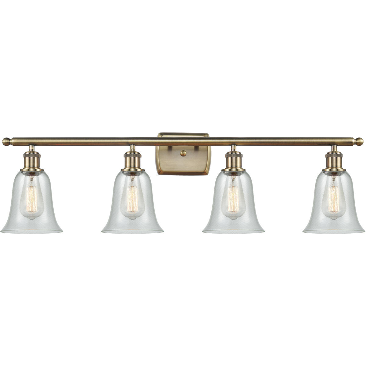 Ballston Hanover LED 36 inch Antique Brass Bath Vanity Light Wall Light in Fishnet Glass, Ballston