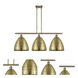 Ballston Dome 3 Light 39 inch Antique Brass Island Light Ceiling Light