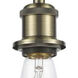 Ballston Bare Bulb 1 Light 5 inch Antique Brass Mini Pendant Ceiling Light in Incandescent, No Shade, Ballston