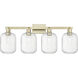 Preston 4 Light 36 inch Antique Brass Bath Vanity Light Wall Light in Clear Glass