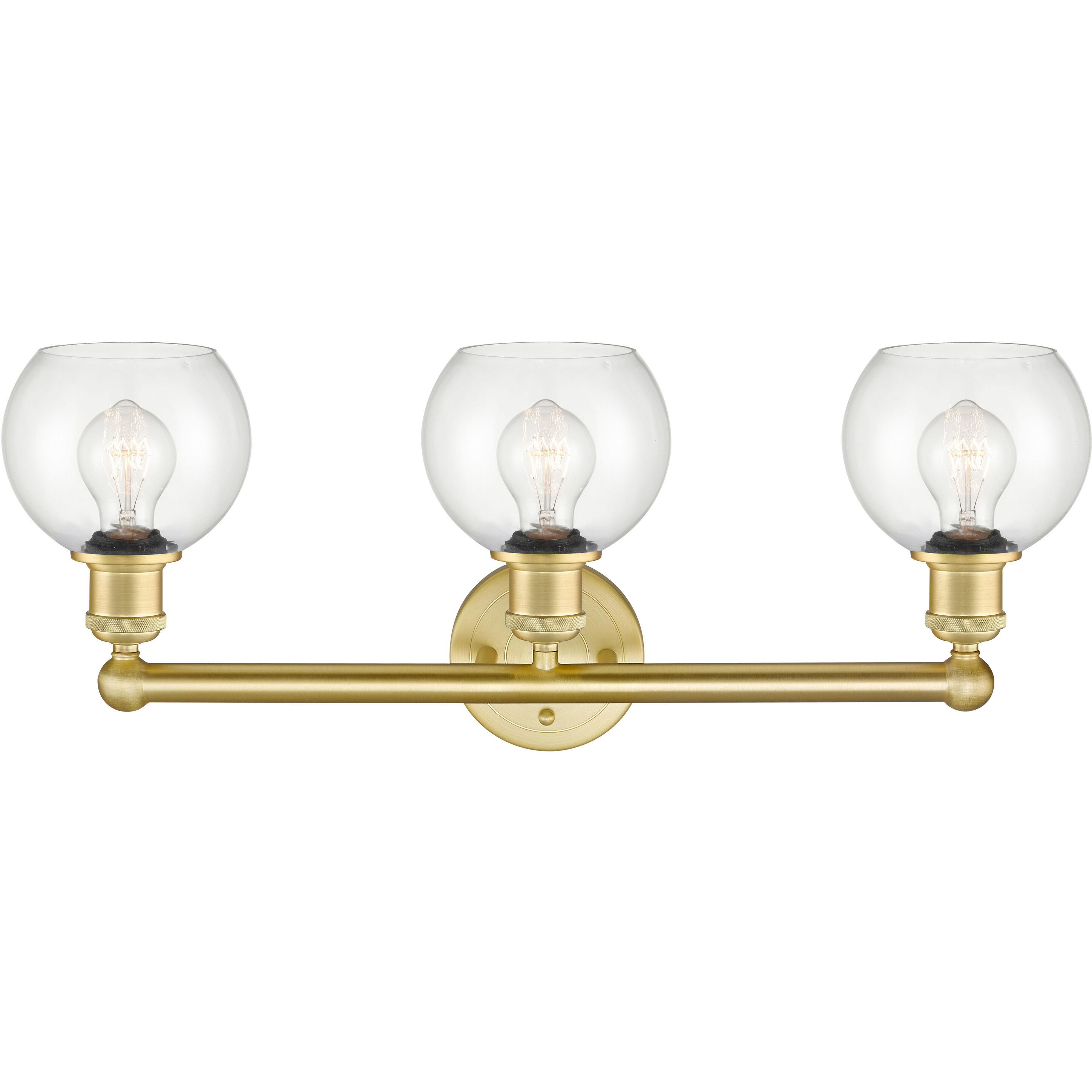 Athens 3 Light 24 inch Satin Gold Bath Vanity Light Wall Light in Clear