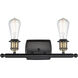 Ballston Bare Bulb LED 16 inch Black Antique Brass Bath Vanity Light Wall Light, Ballston