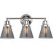 Aditi Small Cone 3 Light 22.25 inch Polished Chrome Bath Vanity Light Wall Light, Aditi