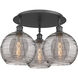 Ballston Athens Deco Swirl 3 Light 21.75 inch Matte Black Flush Mount Ceiling Light