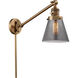 Small Cone 21 inch 3.50 watt Brushed Brass Swing Arm Wall Light, Franklin Restoration