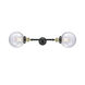 Franklin Restoration Large Beacon LED 8 inch Black Antique Brass Bath Vanity Light Wall Light in Seedy Glass, Franklin Restoration