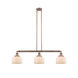 Franklin Restoration Large Bell LED 41 inch Antique Copper Island Light Ceiling Light in Matte White Glass, Franklin Restoration