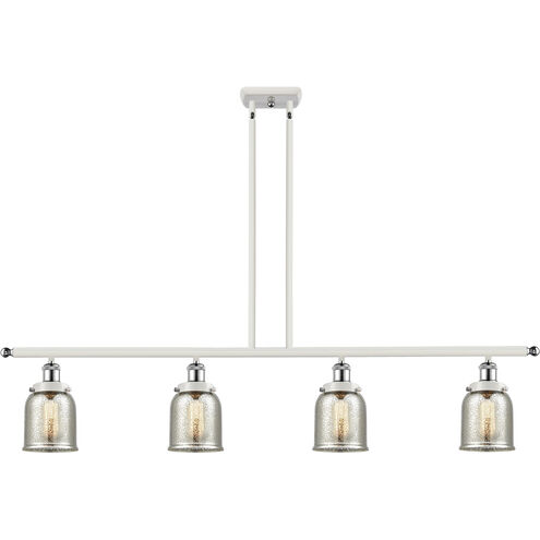 Ballston Urban Bell 4 Light 48 inch White and Polished Chrome Island Light Ceiling Light in Silver Plated Mercury Glass