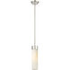 Empire 1 Light 3.13 inch Polished Nickel Pendant Ceiling Light in Matte White Glass