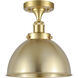 Ballston Urban 1 Light 10 inch Satin Gold Semi-Flush Mount Ceiling Light