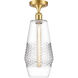 Ballston Windham LED 7 inch Satin Gold Semi-Flush Mount Ceiling Light in Clear Glass