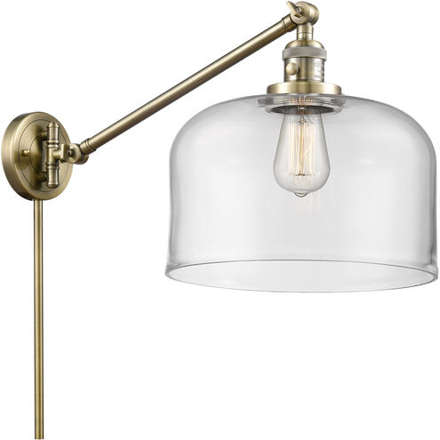 X-Large Bell 12 inch 3.50 watt Antique Brass Swing Arm Wall Light, Franklin Restoration