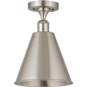 Ballston Cone 1 Light 8 inch Brushed Satin Nickel Semi-Flush Mount Ceiling Light
