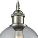 Ballston Athens LED 8 inch Brushed Satin Nickel Mini Pendant Ceiling Light in Clear Glass, Ballston